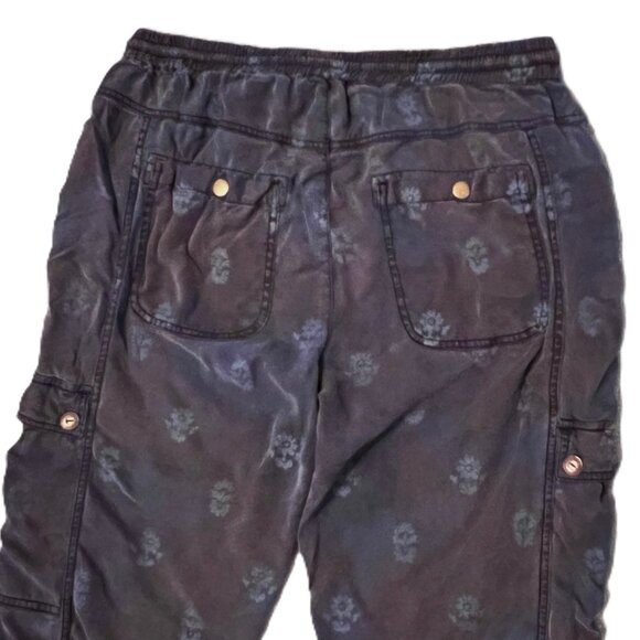 Anthropologie Cargo Jogger Pants Large Floral Print Drawstring Streetwear - Picture 4 of 11